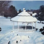 Lexington Green gazebo in winter